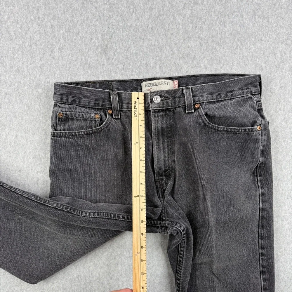 Vintage Levis 505 Jeans‎ Mens Fits 36x29 Black Denim Faded Straight Leg Casual